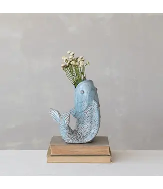 Stoneware Fish Shaped Vase