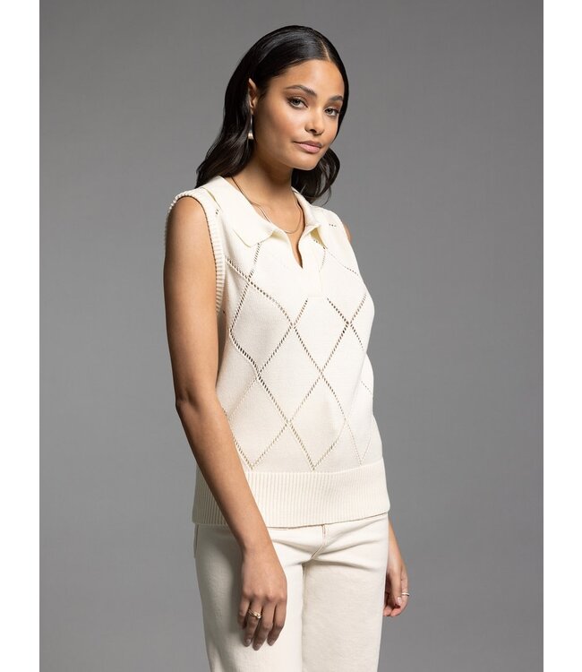 Aria Collared Sleeveless Knit Top