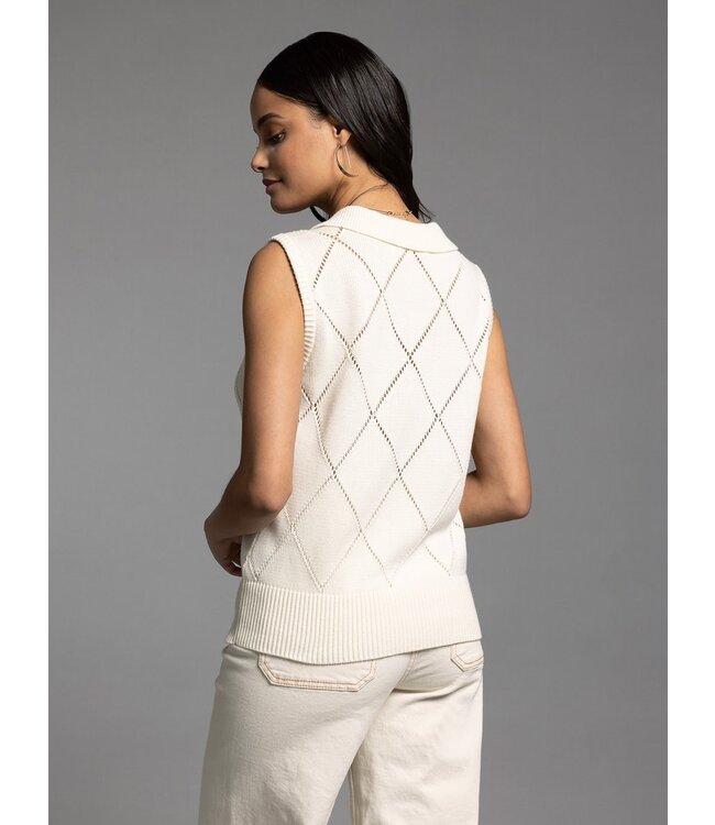 Aria Collared Sleeveless Knit Top