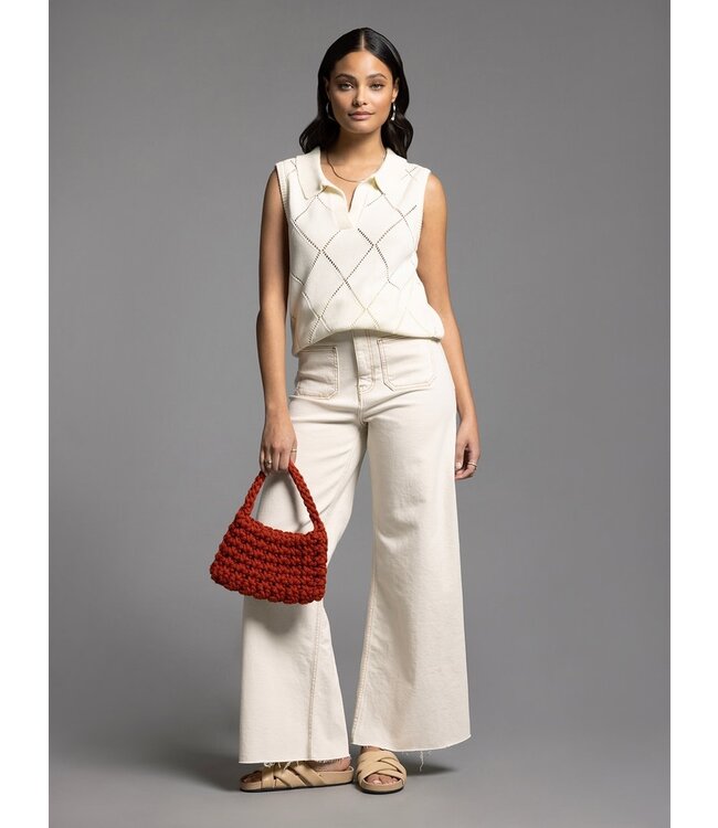 Aria Collared Sleeveless Knit Top