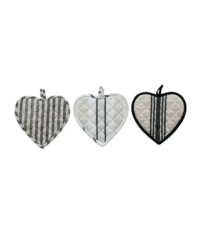 Cotton Quilted Heart Shaped Pot Holder