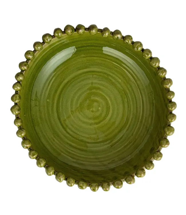 Decorative Terra-cotta Bowl with Hobnail Edge