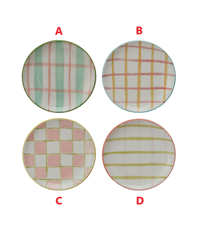 Stoneware Plate with Design