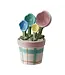 Stoneware Flower Shaped Measuring Spoons with Pot Holder - Sold as Set
