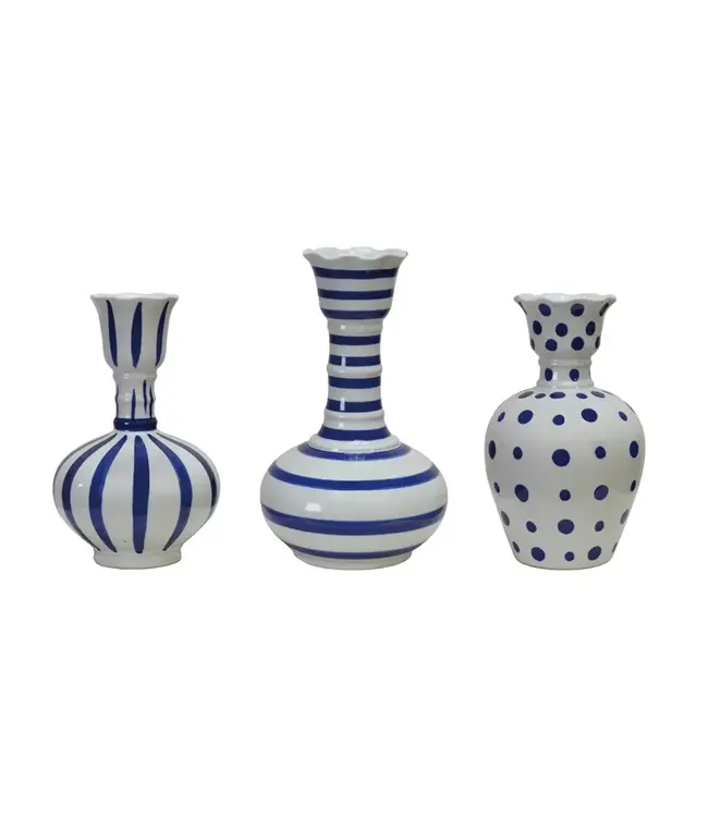 Hand-Painted Stoneware Vase