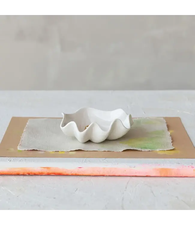 Stoneware Clam Shell Shaped Dish
