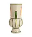 Stoneware Vase with Flower & Handles