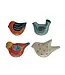Hand-Painted Stoneware Bird Shaped Dish
