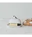Stoneware Butter Dish with Bird Shaped Handle