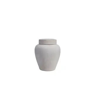 Decorative Debossed Stoneware Ginger Jar with Lid