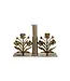 Cast Iron Flower Shaped Bookends Gold Finish - Sold as Set