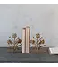 Cast Iron Flower Shaped Bookends Gold Finish - Sold as Set