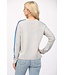 Alice Multicolor Stripe On Sleeve Crew Neck Sweater
