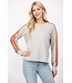 Alice Multicolor Stripe On Sleeve Crew Neck Sweater