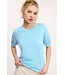 Avery Soft Short Puffy Sleeve Basic Stretchy Knit Top