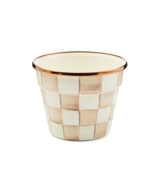 MACKENZIE CHILDS Mocha Check Small Garden Pot