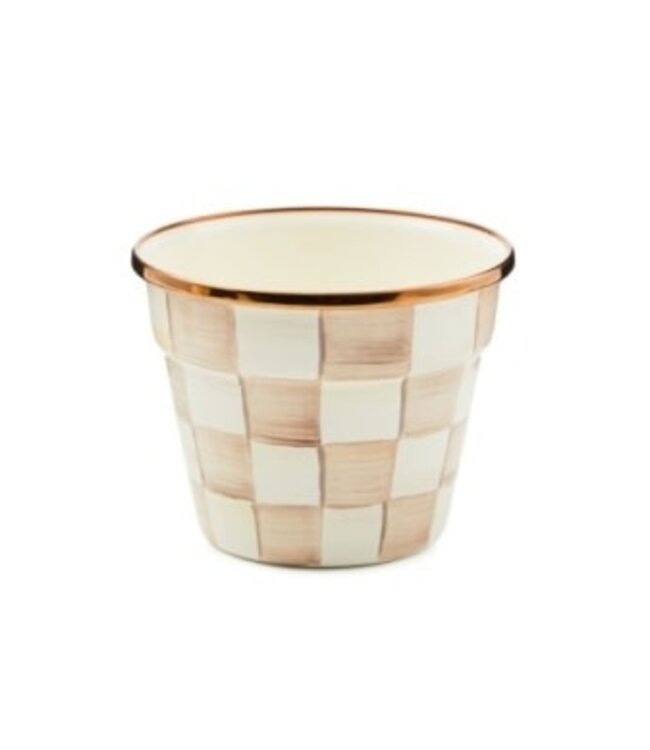 MACKENZIE CHILDS Mocha Check Small Garden Pot