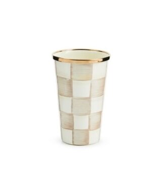 MACKENZIE CHILDS Mocha Check 10 Ounce Tumbler