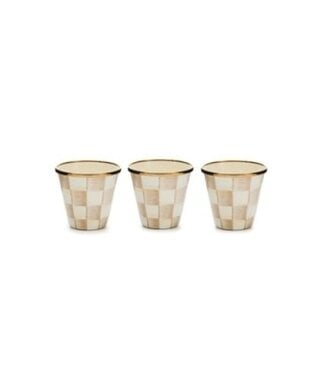MACKENZIE CHILDS Mocha Check Herb Pots - Sold Individually