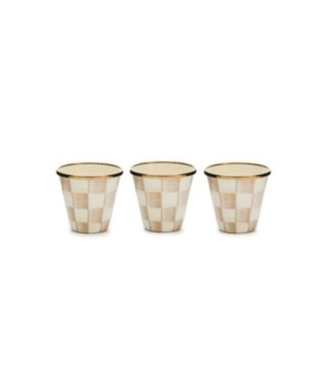 MACKENZIE CHILDS Mocha Check Herb Pots - Sold Individually