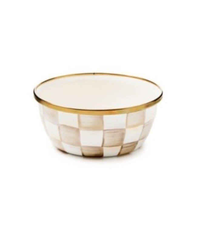 MACKENZIE CHILDS Mocha Check Pinch Bowl