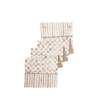 MACKENZIE CHILDS Mocha Check Table Runner 14" X 72"