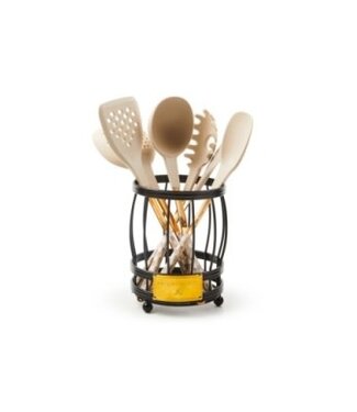 MACKENZIE CHILDS Mocha Check Utensil Caddy (Set of 6 utensils)