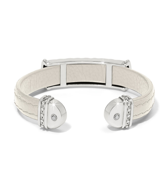 BRIGHTON Mosaic Two Tone Leather Bar Cuff Bracelet