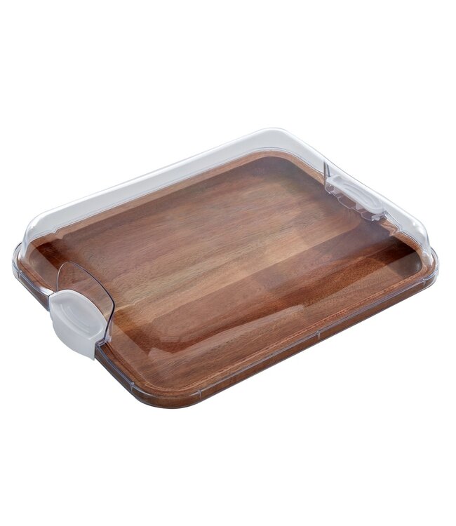 11x14 Acacia Cutting Board with White Handles