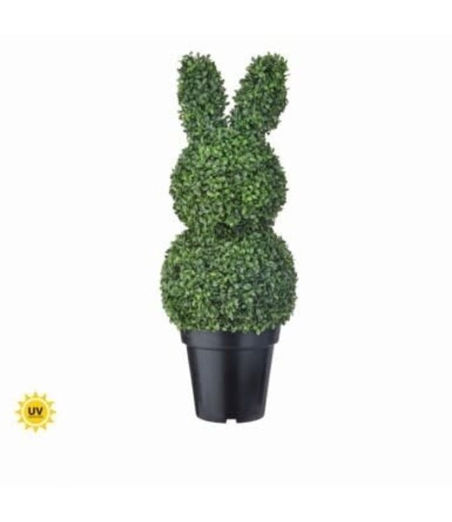 32" UV Boxwood Bunny Topiary