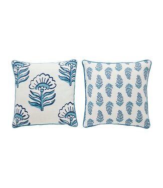 Blue Block Print Pillows