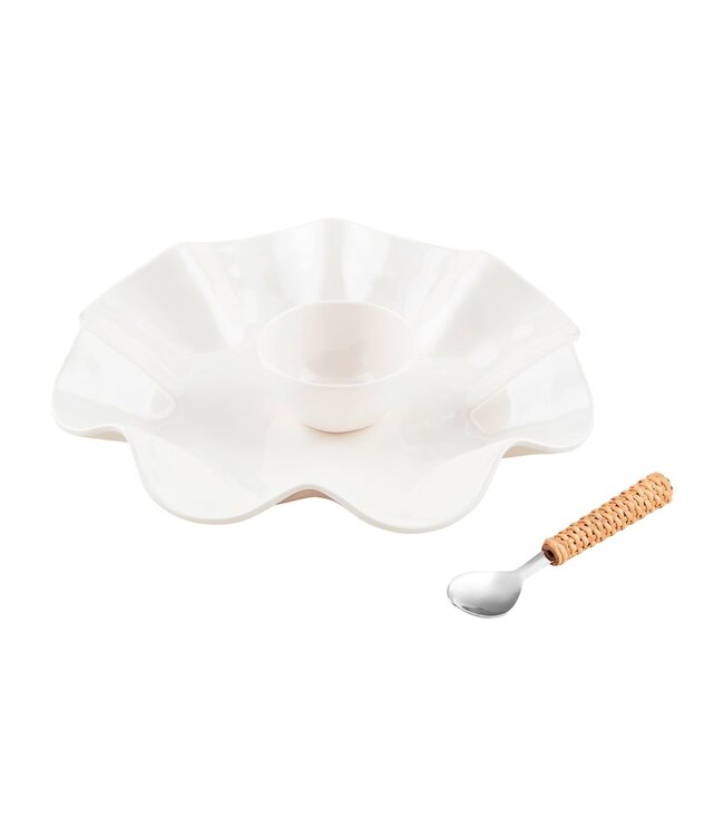 Ruffle Melamine Chip & Dip Set