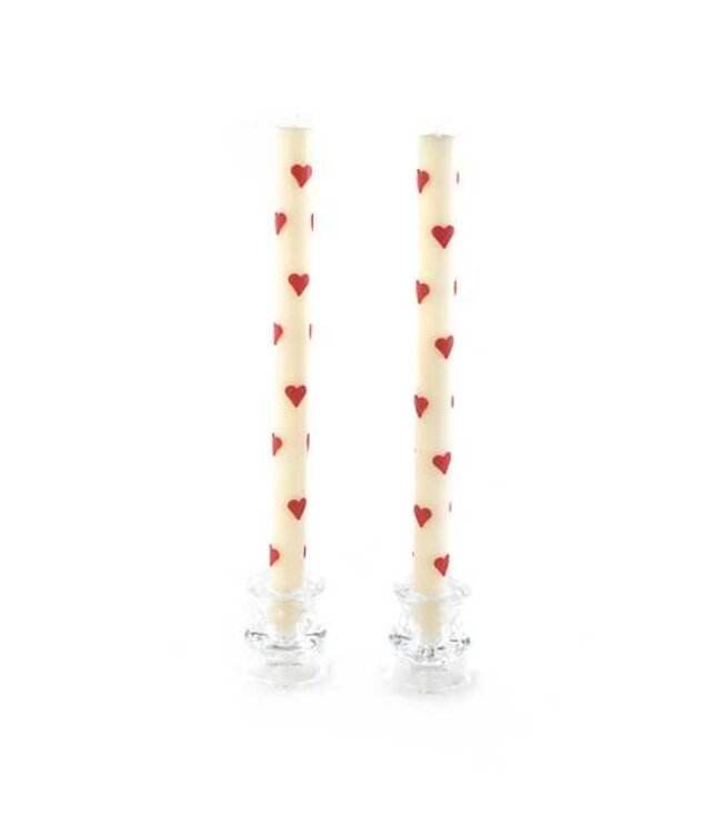 MACKENZIE CHILDS Heart Dinner Candles - Sold as Set