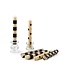 MACKENZIE CHILDS Mini Black & Ivory Dinner Candles - Sold as Set
