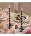 MACKENZIE CHILDS Bands Black Dinner Candles - Sold as Set