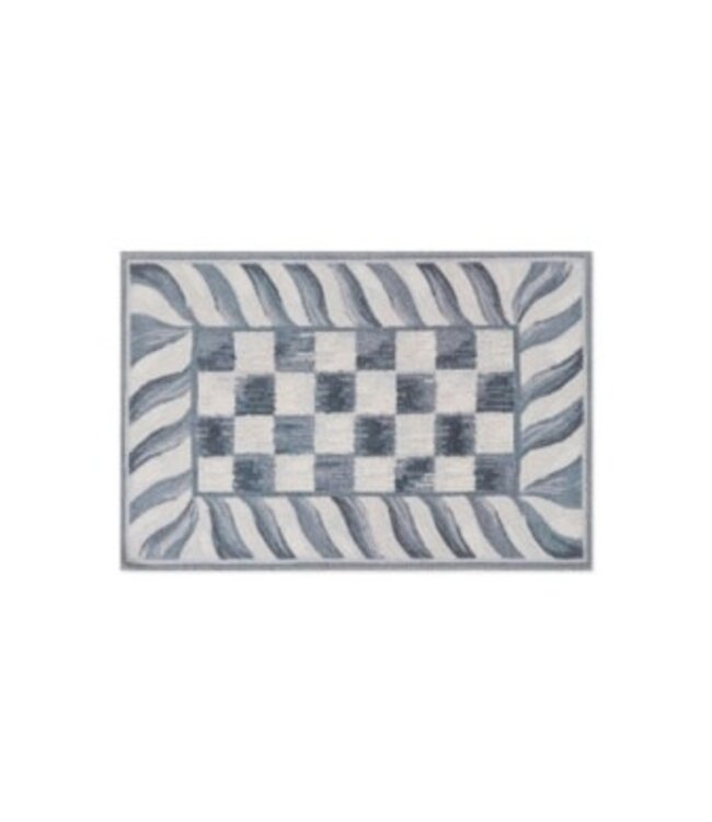 MACKENZIE CHILDS Sterling Check 2' x 3' Washable Rug