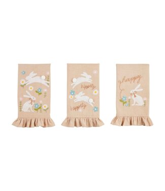 Bunny Embroidered Ruffle Towels