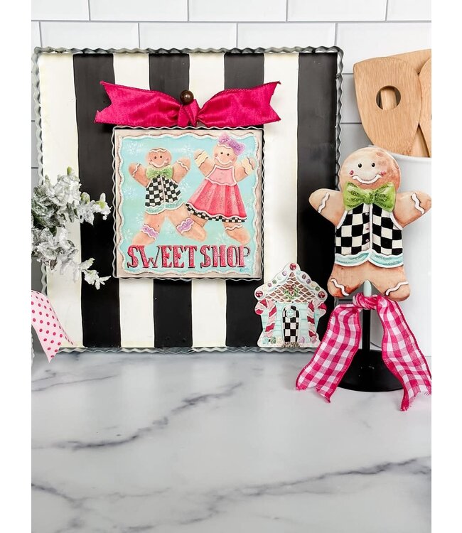 THE ROUND TOP COLLECTION Black & White Striped Mini Gallery Display Board
