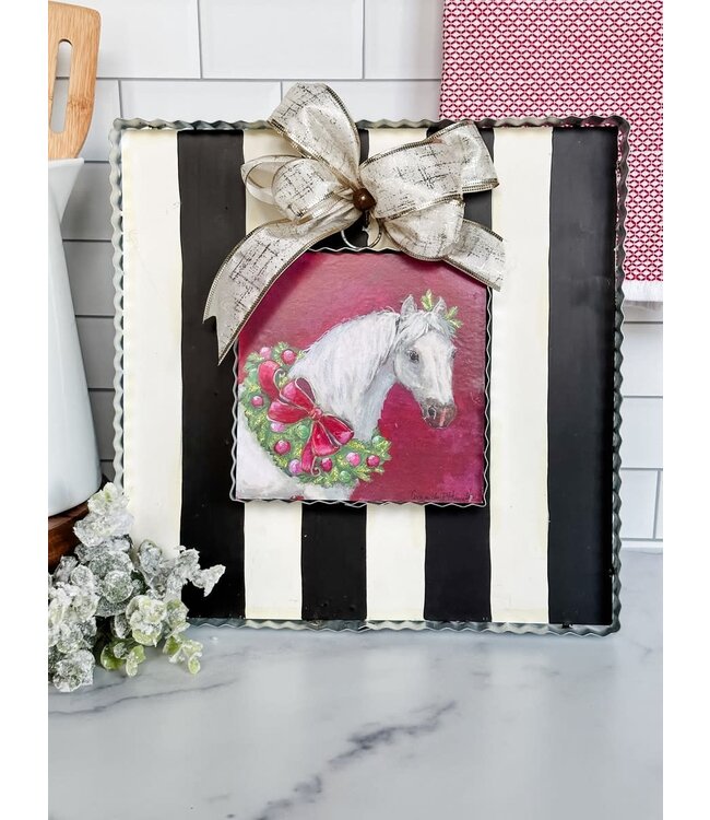 THE ROUND TOP COLLECTION Black & White Striped Mini Gallery Display Board