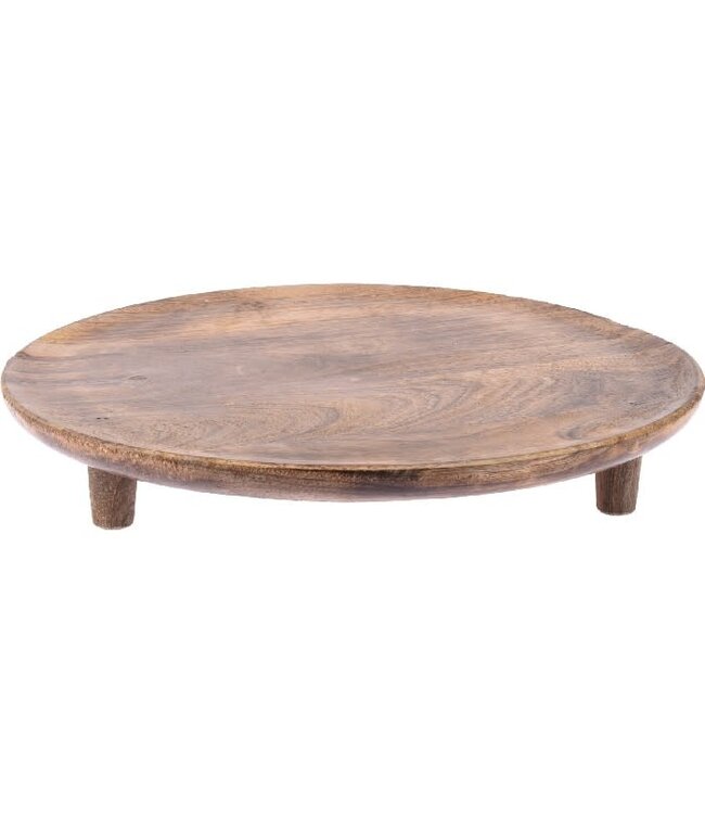 Tray Round Mango Wood Bur