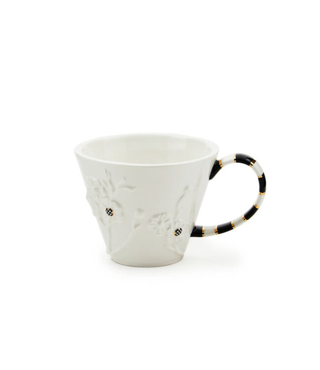 MACKENZIE CHILDS White Rabbit Ceramic Mug