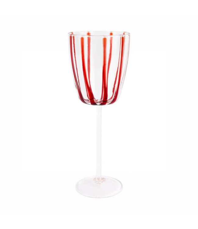 VIETRI Nuovo Stripe Red Wine Glass