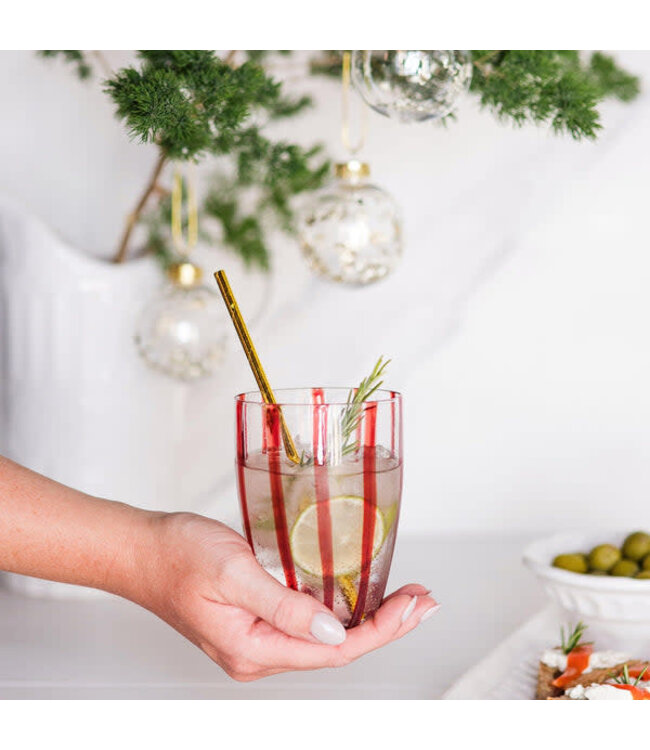 VIETRI Nuovo Stripe Red Tall Tumbler