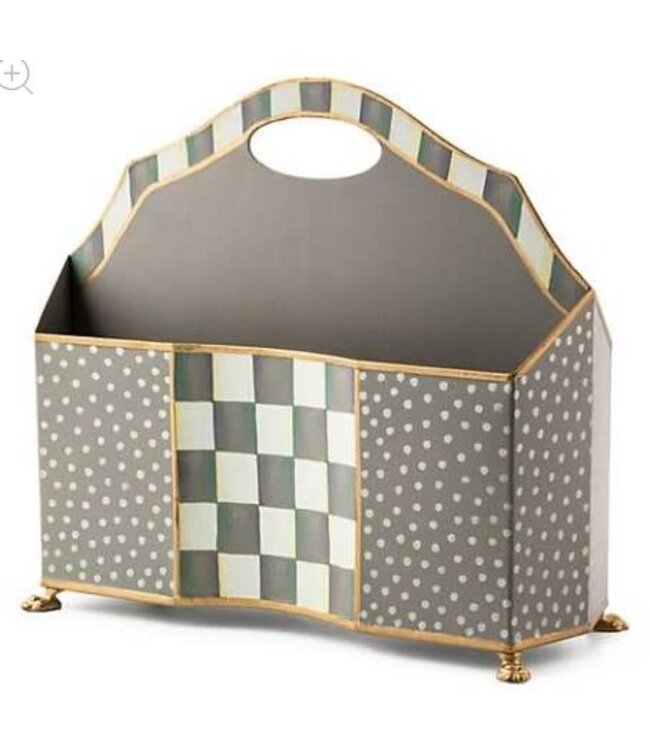 MACKENZIE CHILDS Sterling Check Magazine Holder
