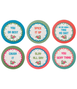 Embroidered Cheeky Chic Travel Compact Mirror