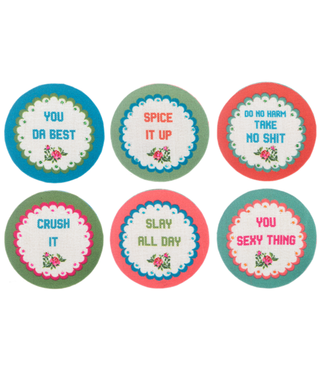 Embroidered Cheeky Chic Travel Compact Mirror