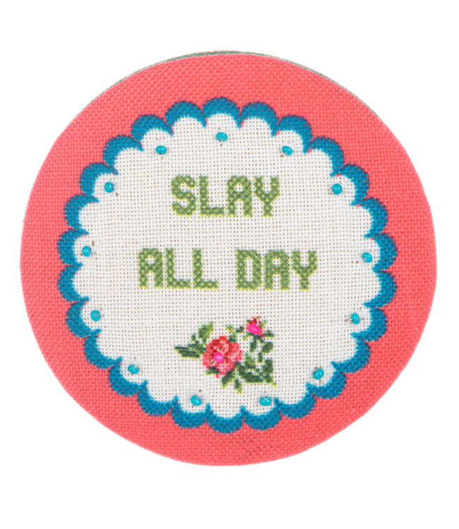 Embroidered Cheeky Chic Travel Compact Mirror