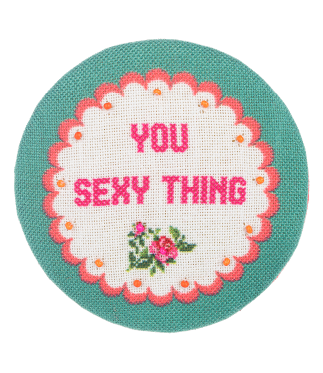 Embroidered Cheeky Chic Travel Compact Mirror