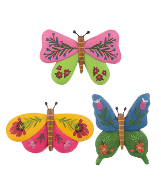 Botanical Butterfly Garden Art Rock