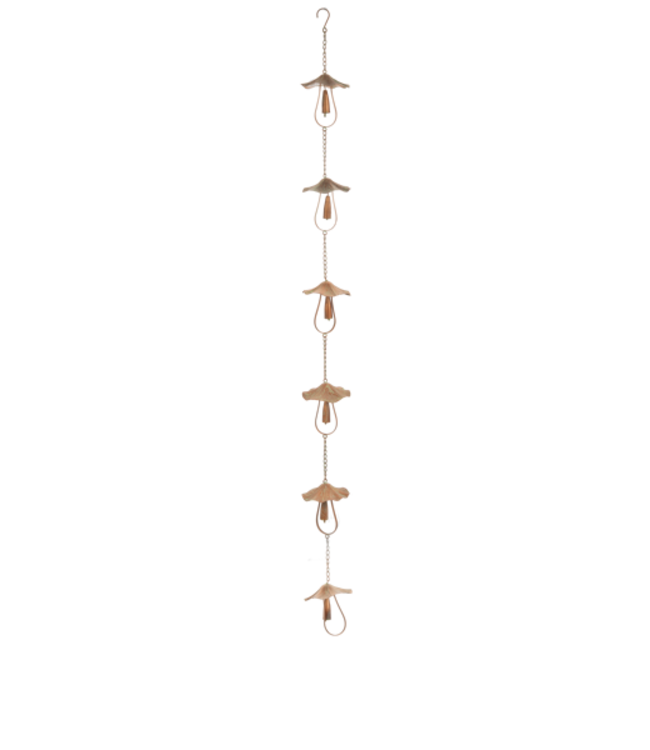 Copper Patina Mushroom Rain Chain